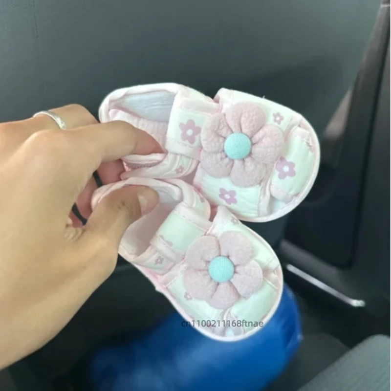 Лето 2023, новая детская танцевальная обувь с милой цветочной тканевой подошвой, танцевальная обувь для дошкольников, детский сад, групповое танцевальное представление