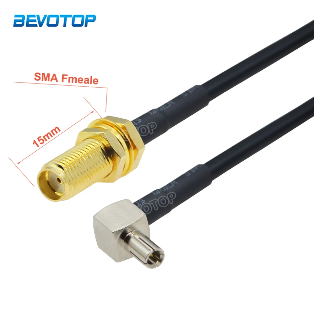 

RG58 Cable SMA Female Jack to TS9 Male Right Angle Plug Connector RF Coaxial Pigtail WIFI 3G Modem Extension Cord Jumper