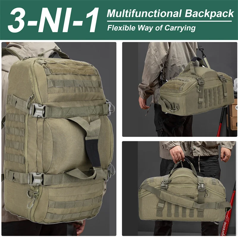 LQARMY 30L 45L 80L Men Sport Gym Bag Tactical Waterproof Backpack Sports Travel Bags Molle Camping Backpacks