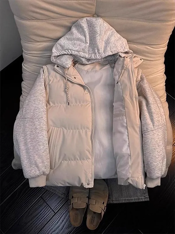 

Cleanfit Detachable Hooded Cotton Jaet Men's Winter Faion Brand High-End Feel Couples Outerwear Youth Stand Fit