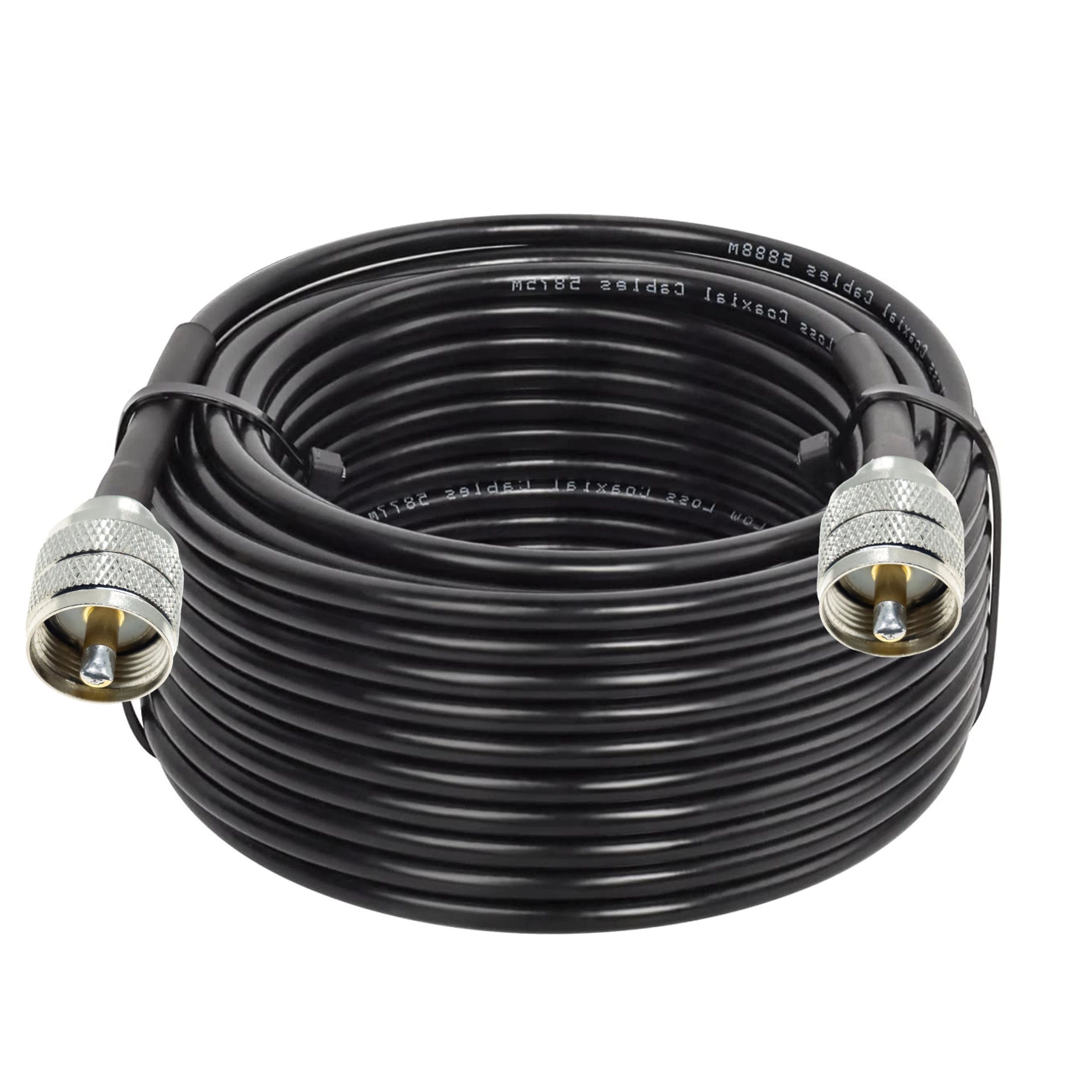 10ft 50ft 100feet RG58 coax coaxial UHF PL-259 connector To UHF Male amateur ham CB radio antenna extension cable RF Wifi jumper