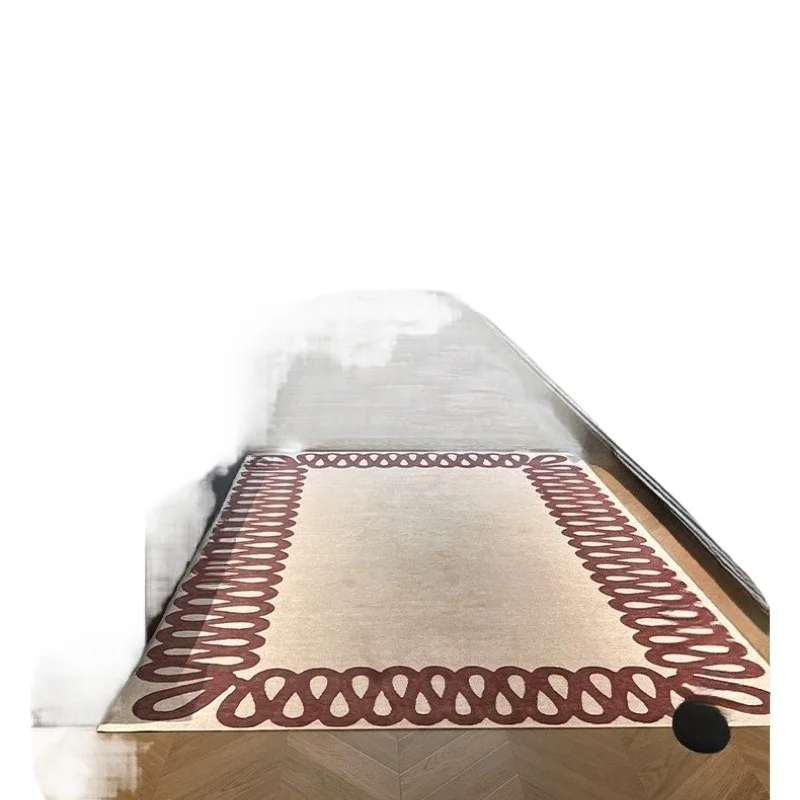 Nightingale and Rose Modern Wind Machine Washable Red Carpet, Living Room Removable