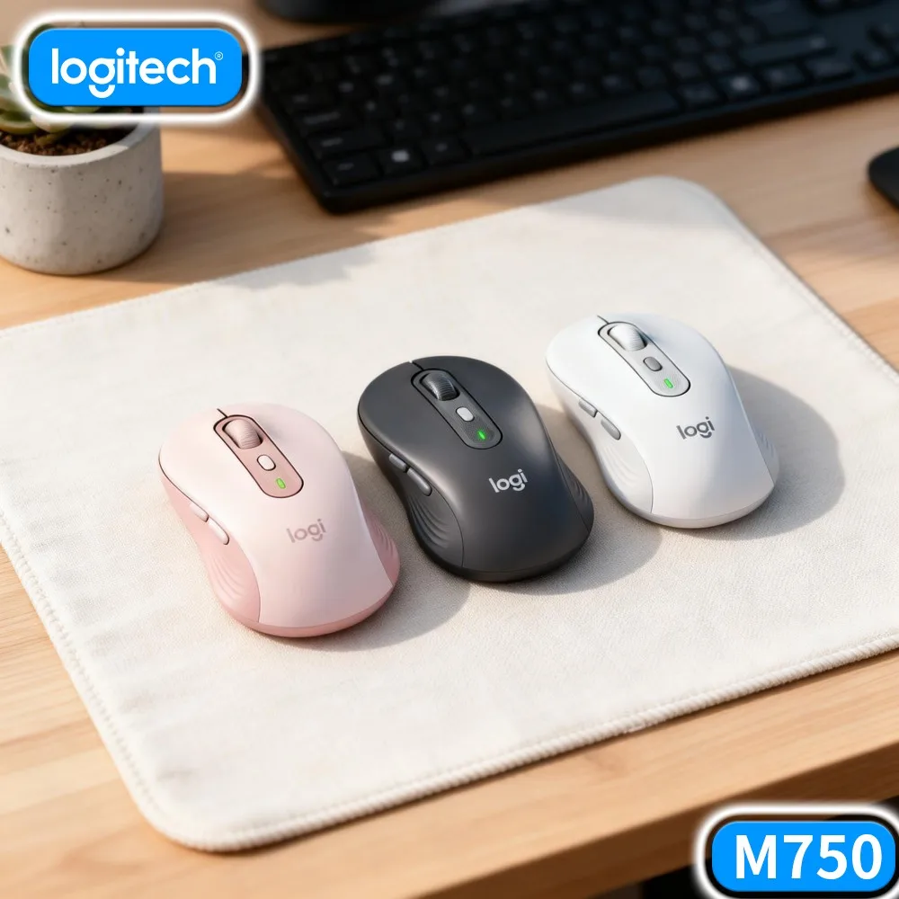 M750 Logitech Signature Ergonomic Mouse Eco Constructed Body Smooth Scroll Experience For Business Home Study Use