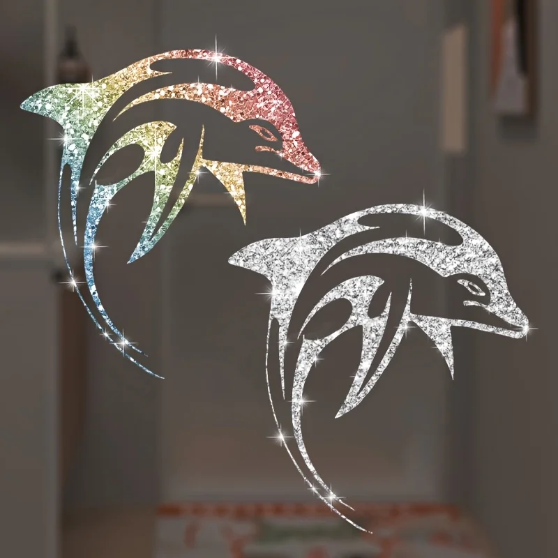 Sparkling dolphin stickers are suitable for decorating glass doors, car windows, car bodies, motorcycle heads, and laptops.