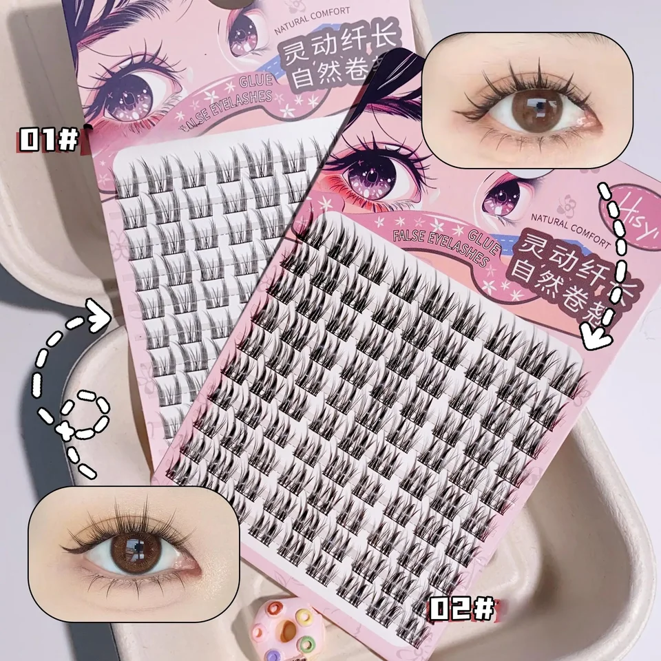 HISYI Cinco Opciones Naturales Ojo de Gato Hada Girasol Pestañas Postizas Principiante Naturales Rizadas Cómic Pestañas Postizas Maquillaje de Ojos 5