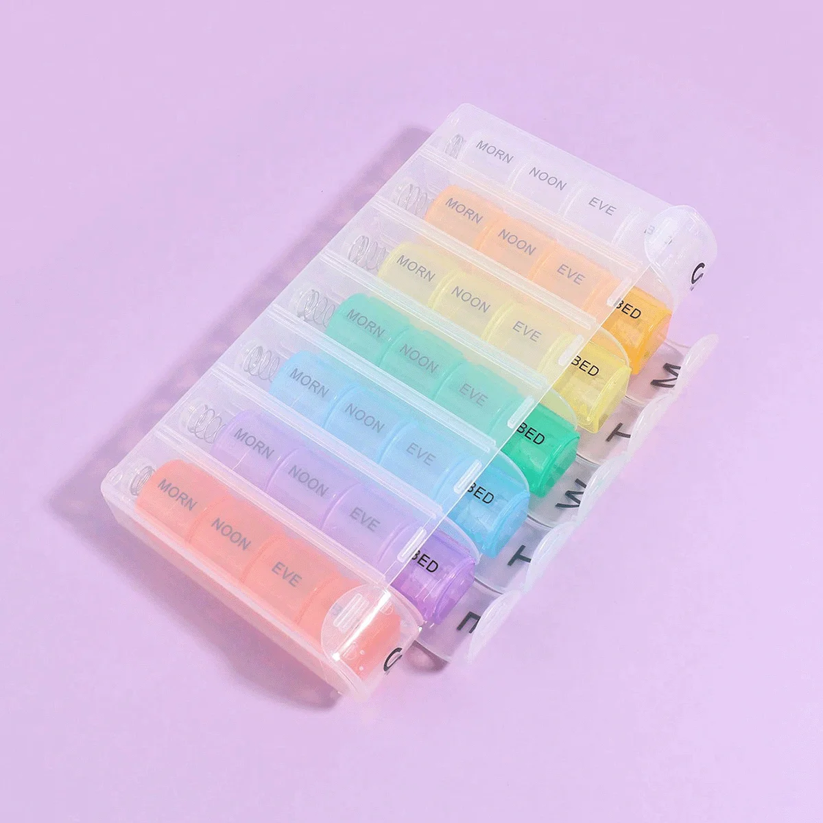 Wöchentlicher 7-Tage-Pillenorganizer für 4-malige Dosis pro Tag, multifunktionale tragbare Medikamentenaufbewahrungsbox für Zuhause und Reisen.