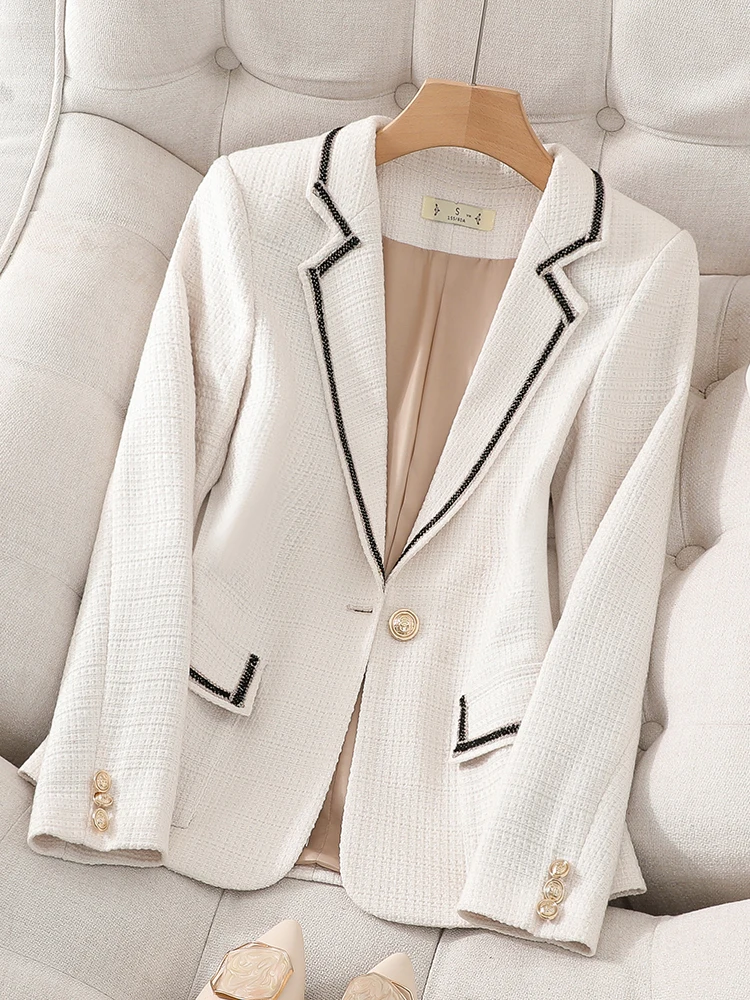 

Vintage Blazers for Women New Fashion Autumn Single Button Lapel Blazer Women Office Ladies Long Sleeve Coat Blazer Women coat