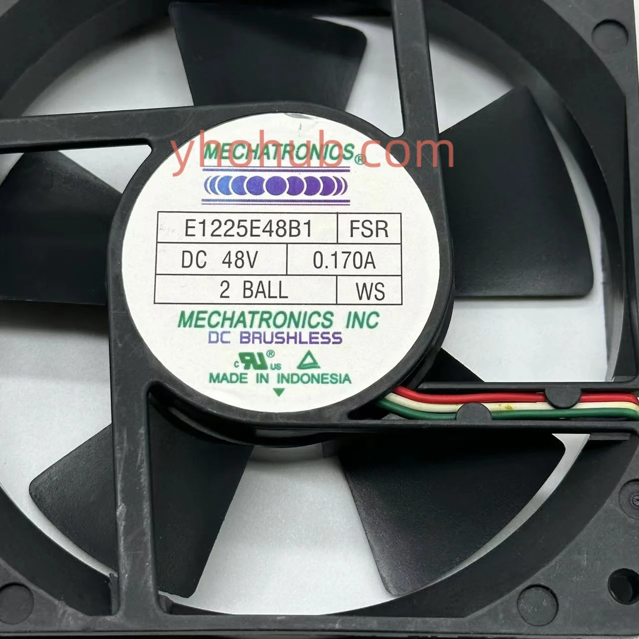 MECHATRONICS E1225E48B1 FSR DC 48V 0.170A 120x120x25mm مروحة تبريد خادم 3 أسلاك #3