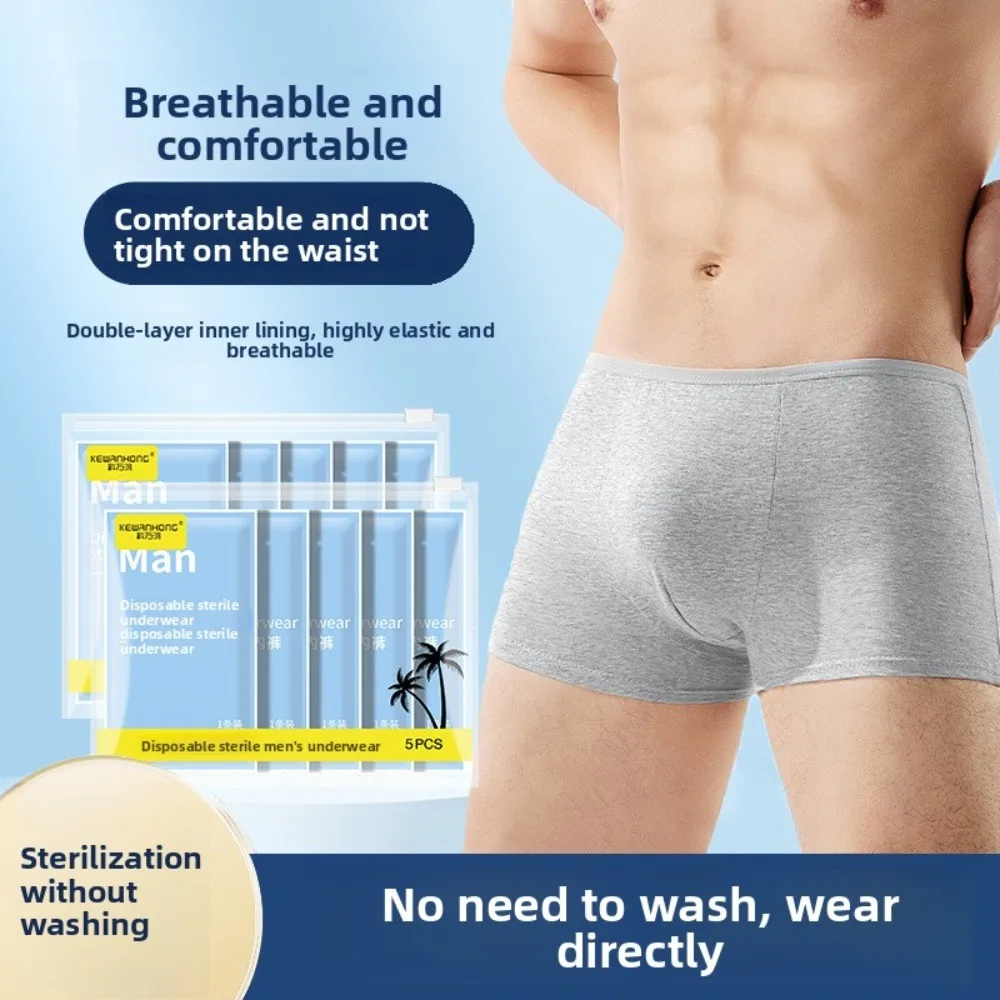 

4 Pack Portable Disposable Boxer Briefs for Men Large Size Travel Underwear No-Wash Comfortable Hotel Daily Shorts