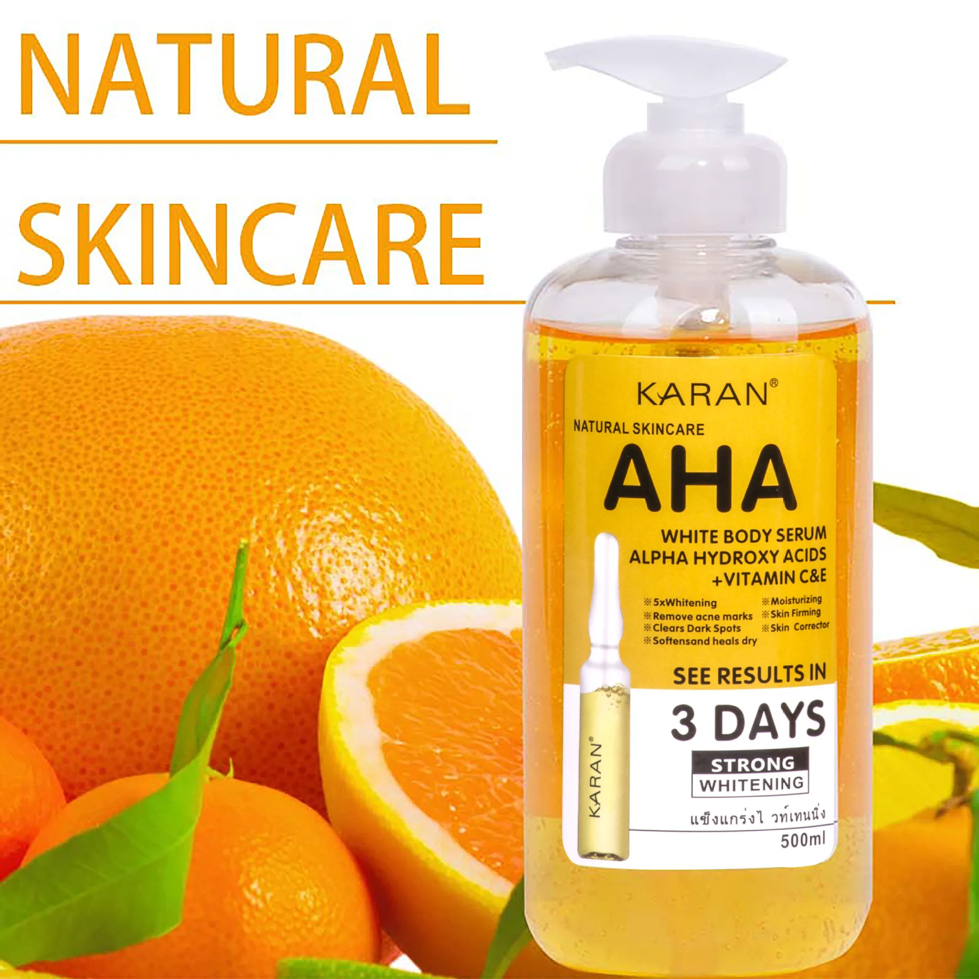 

AHA Whitening Body Essence Brightening Alpha Hydroxy Acids Vitamin C Vitamin E Moisture Anti-aging Fruit Acid Repair Body Serum