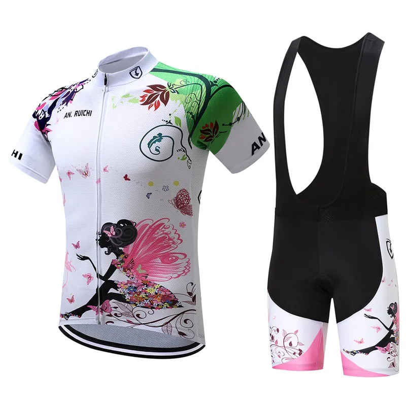 

Summer Road Bike Sportswear Suit WoMen's Short Sleeve Shirt Jersey WoMen Breathable Cycling Clothing Set Suit Newest 19D GEL Pad