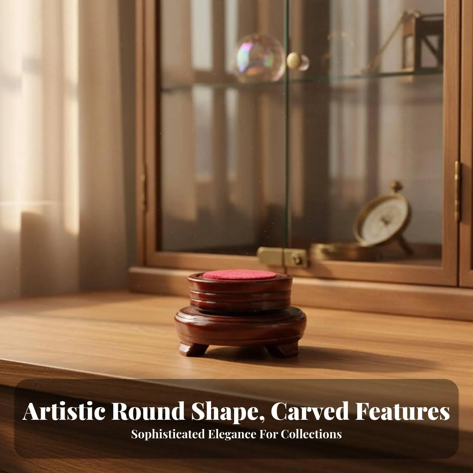 Rotating Sphere Holder Rotatable Design Concave Display Base adaptable desktop accessory for Home Decorators, Photographers,