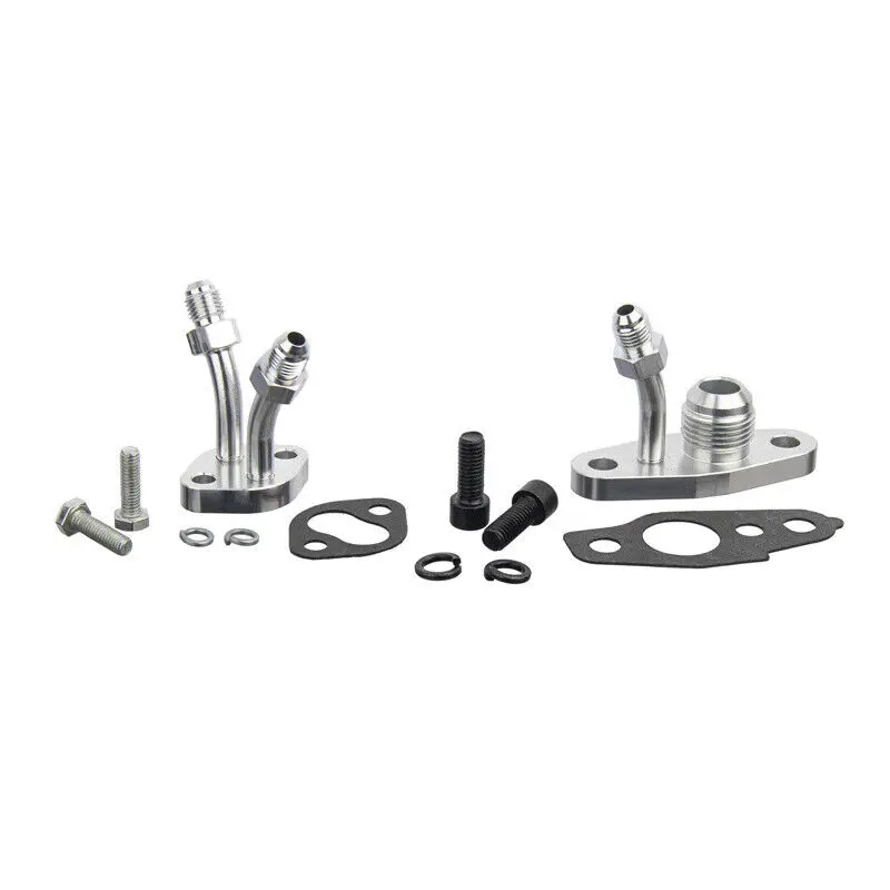 Turbo Oil & Water Flange Kit Feed 4AN /Return 10AN For TOYOTA CT9 CT12 CT20 CT26