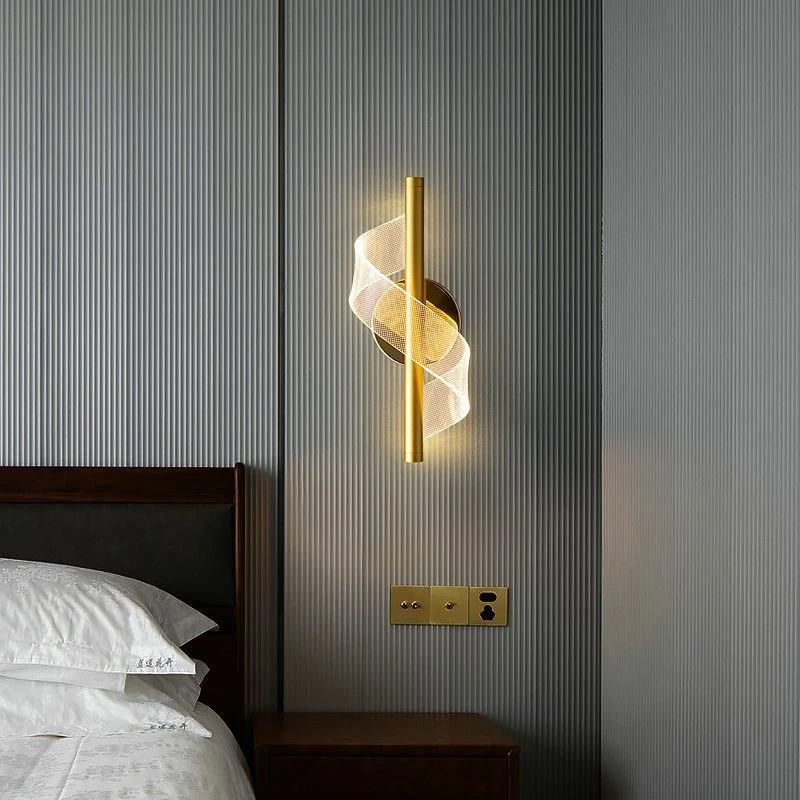 Nordic Twisted Pattern Wall Lamp Corridor Master Bedroom Bedside Balcony Affordable Luxury Household Goods Minimalist Lighting