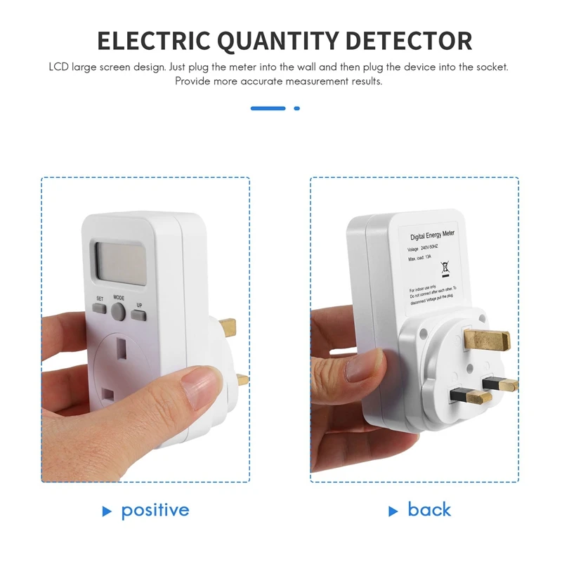 Digitale Vermogensmeter Plug-In Socket Elektrische Wattmeter Energie Monitor