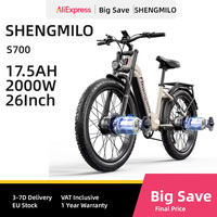 Shengmilo S700 Adult 2000W Electric Bicycle With Two Motors, 48V840WH Battery Men's Ebike ,26 Inch Wide Tyre E-Mountain ebike