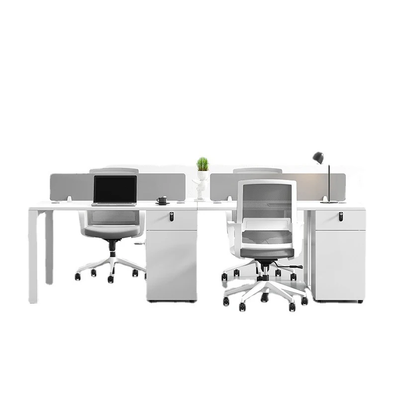 Customization Luxury Standing Wooden Wind Staff Desk Workstation Office Desk Combination Furniture