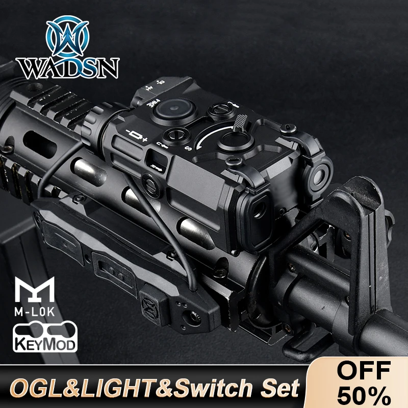 Tactical Metal OGL ON GUN LASER Red Green Blue Dot Sight IR Laser M300 M600 Scout Light Dual Pressure Switches Fit MLOK KEYMOD