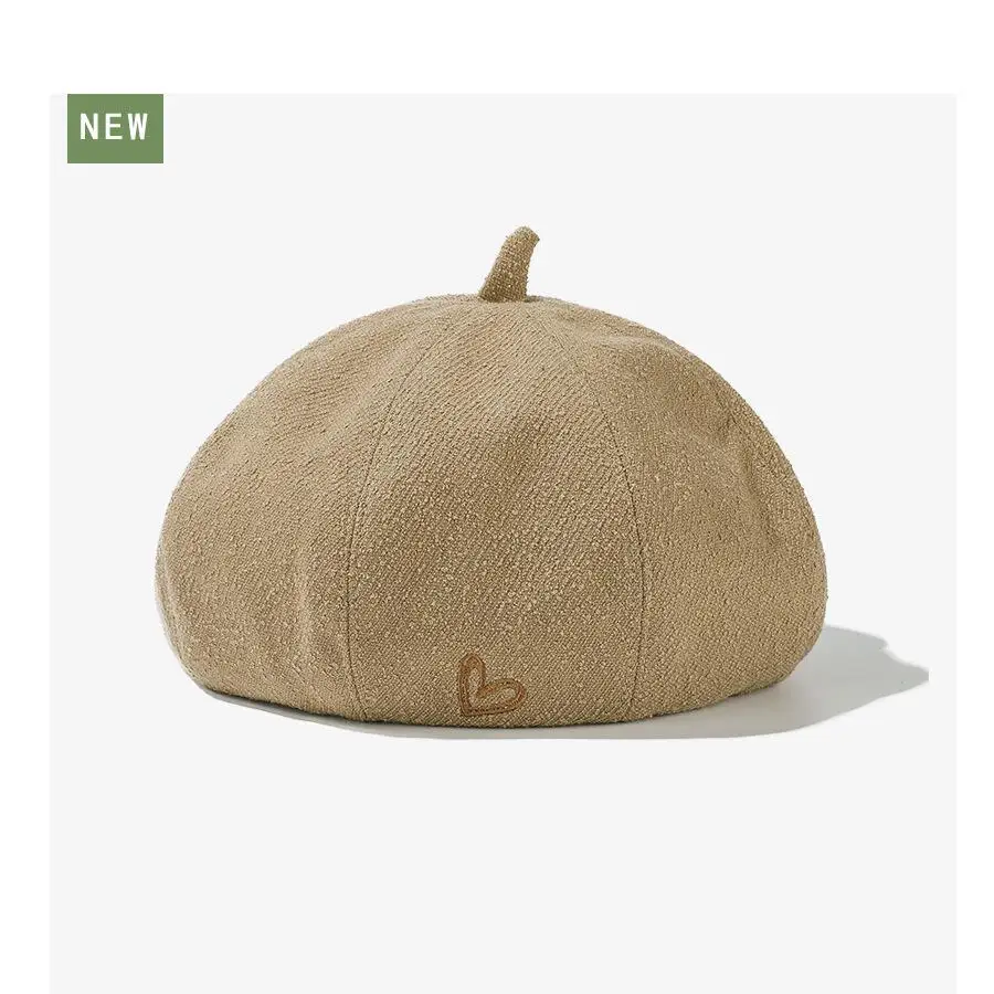 القبعات النسائية الخريف الشتاء قبعة بلون الرسام قبعة خمر القلب نمط Vintage قبعات للسيدات قبعة مسطحة الإناث موضة جديدة