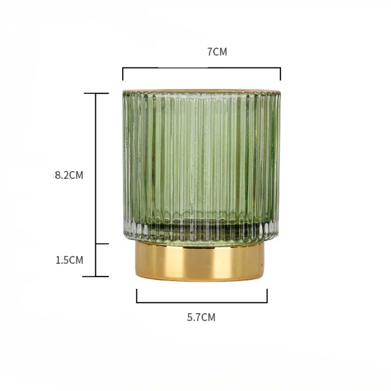 Gold Margin Thickened Glass Storage Bucket Pen Holder Cup Jewelry Storage Box Makeup Brush Organizer Pens Holder Flower Box