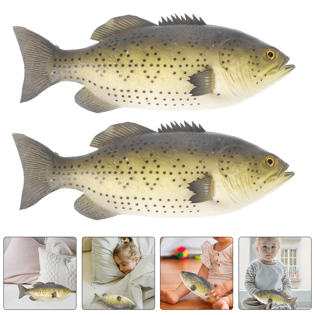 2 Pcs Artificial Fish Sculpture Animal Figurines Realistic Simulation Model Recognition Pu Toy