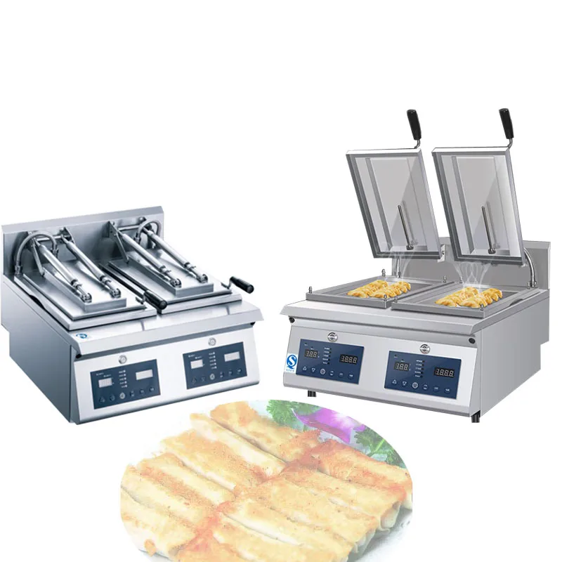 Commercial Frying Pan Automatic Electric Potsticker Frying Dumplings Pan Cake Machine