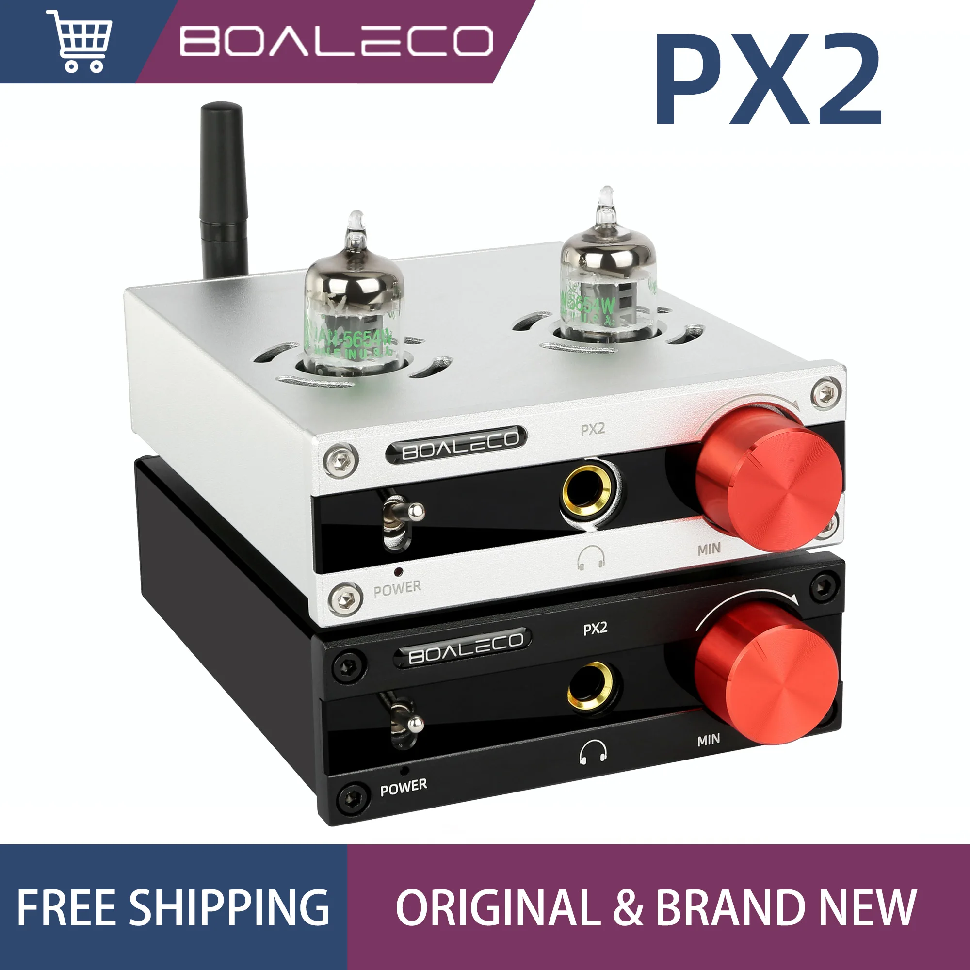 

BOALECO PX2 tube headphone amplifier GE5654W Tube HIFI QCC3031 Bluetooth 5.0 APTX HD high-thrust headphone amplifier