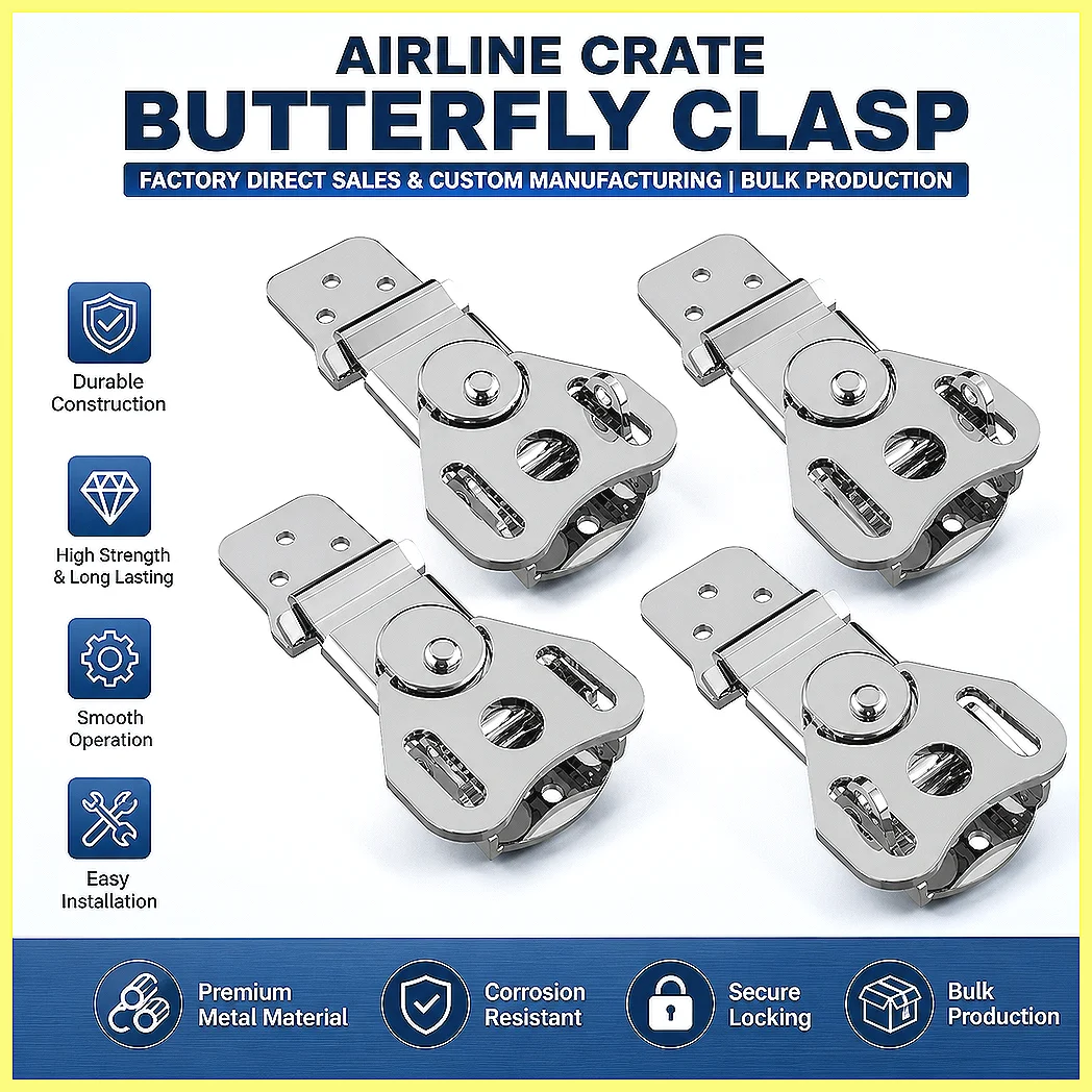 304 Stainless Steel Anti-Theft Rotating Butterfly Pull Box Lock for Aviation Container Fixed Transport Hardware Accessories