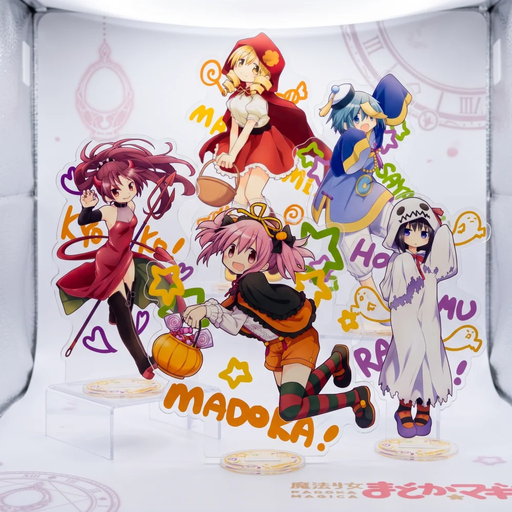 Madoka Magica Anime Acrylic 15CM Stand Keychain Madoka Sayaka Mami Kyoko Homura Halloween Desk Decor Collectible Gift for Fans