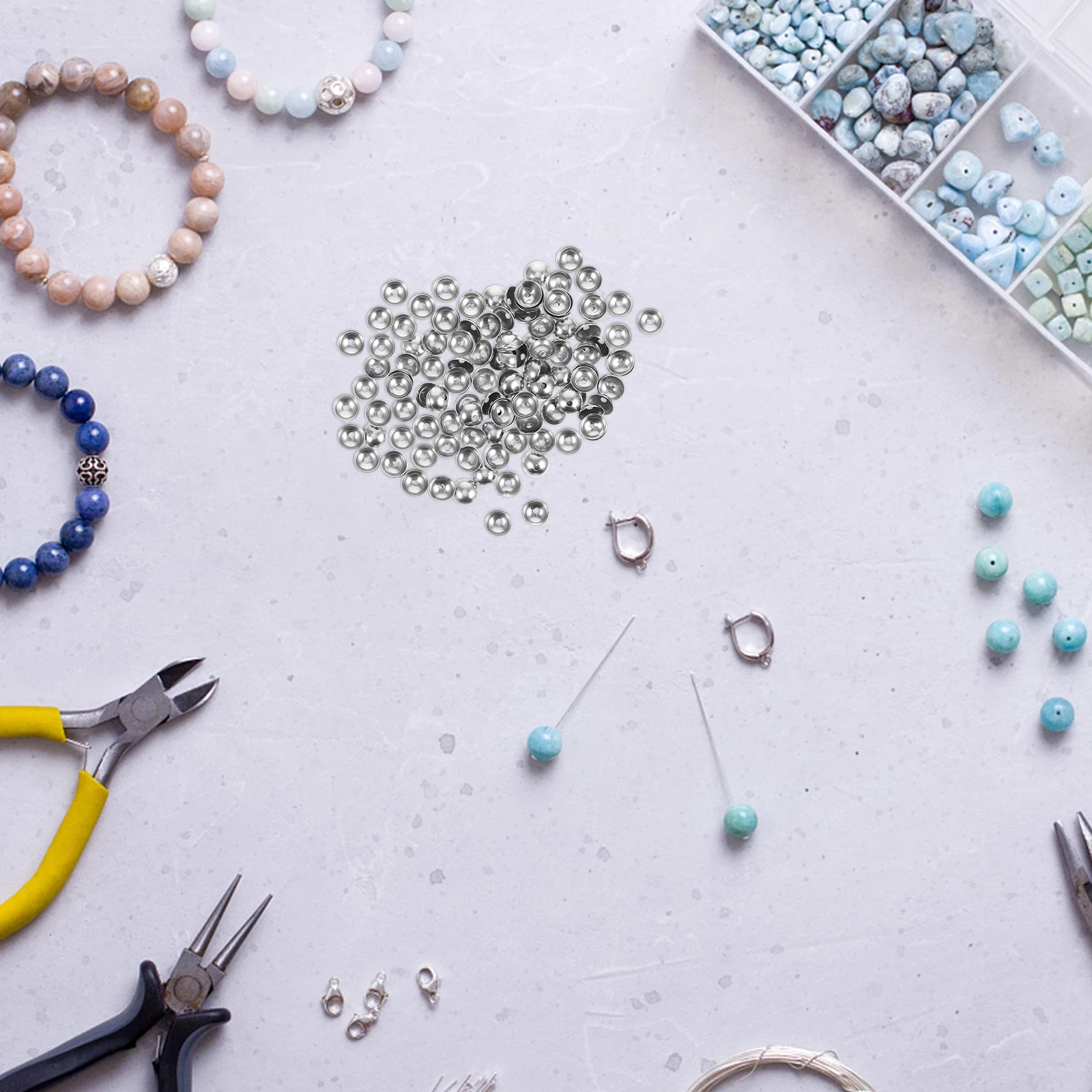 

150 Pcs Bead Hat End Caps Vintage DIY Supply Spacer Beads Caps Stainless Steel Bracelet Necklace Earrings Jewelry Making
