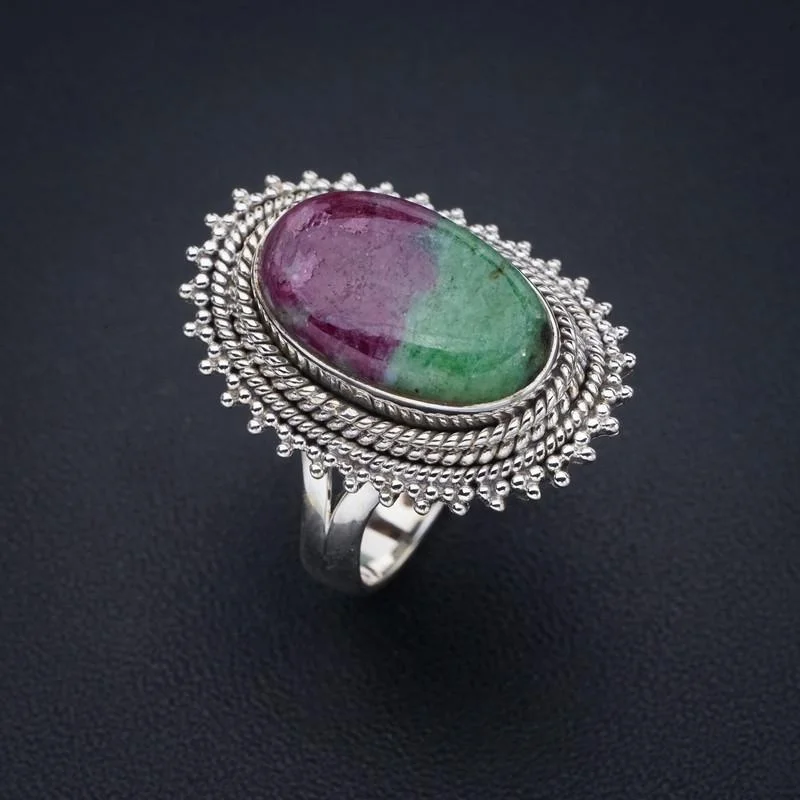 

StarGems Ruby Zoisite Handmade 925 Sterling Silver Ring 8.75 F1310