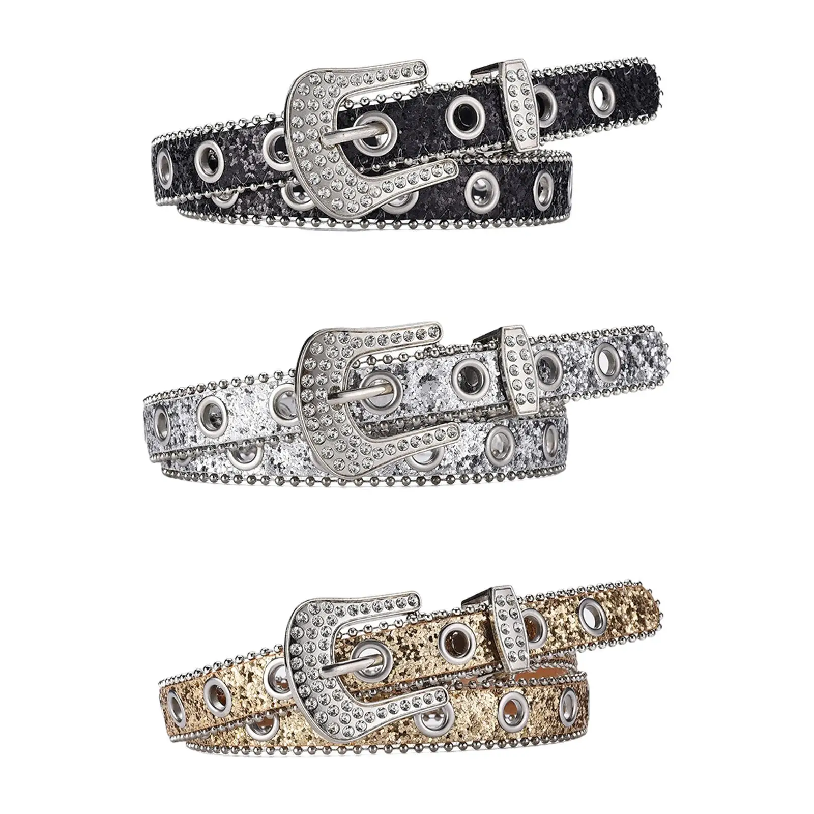 Western Rhinestone Belt Cowboy Cowgirl Belt Bling Studded Belt