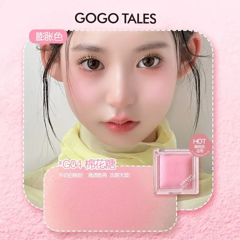 GOGO TALES Blush Palette Lunga Durata Facile Colore Opaco Pesca Blush Viso Schiarente Naturale Gonfiore Blush Trucco Rubor Maquillaje