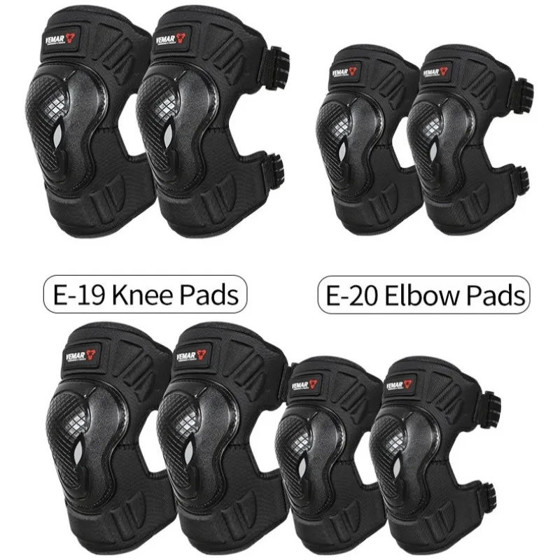 4Pcs/Set VEMAR Knee and Elbow Protector Motorcycle Men Women Accesorios Short Style Motocross Riding Knee Brace Elbow Pads