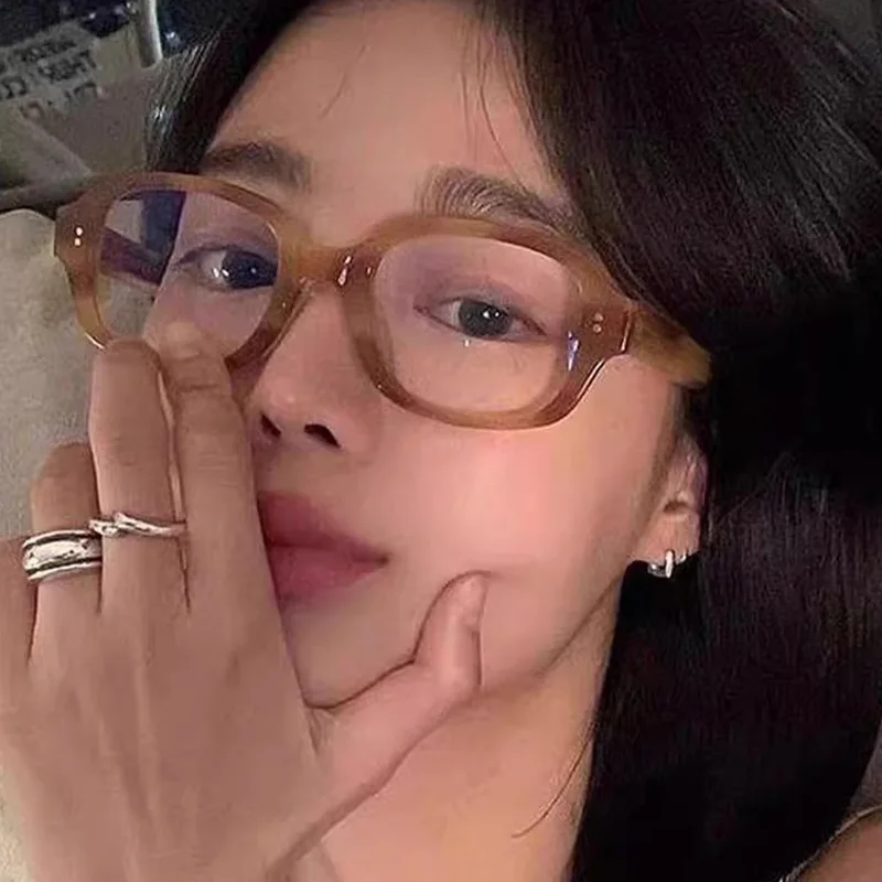 일본 빈티지 Y2K 스퀘어 프레임 안경 여성용 남성 패션 컴퓨터 독서 안경블루 라이트 차단 안경