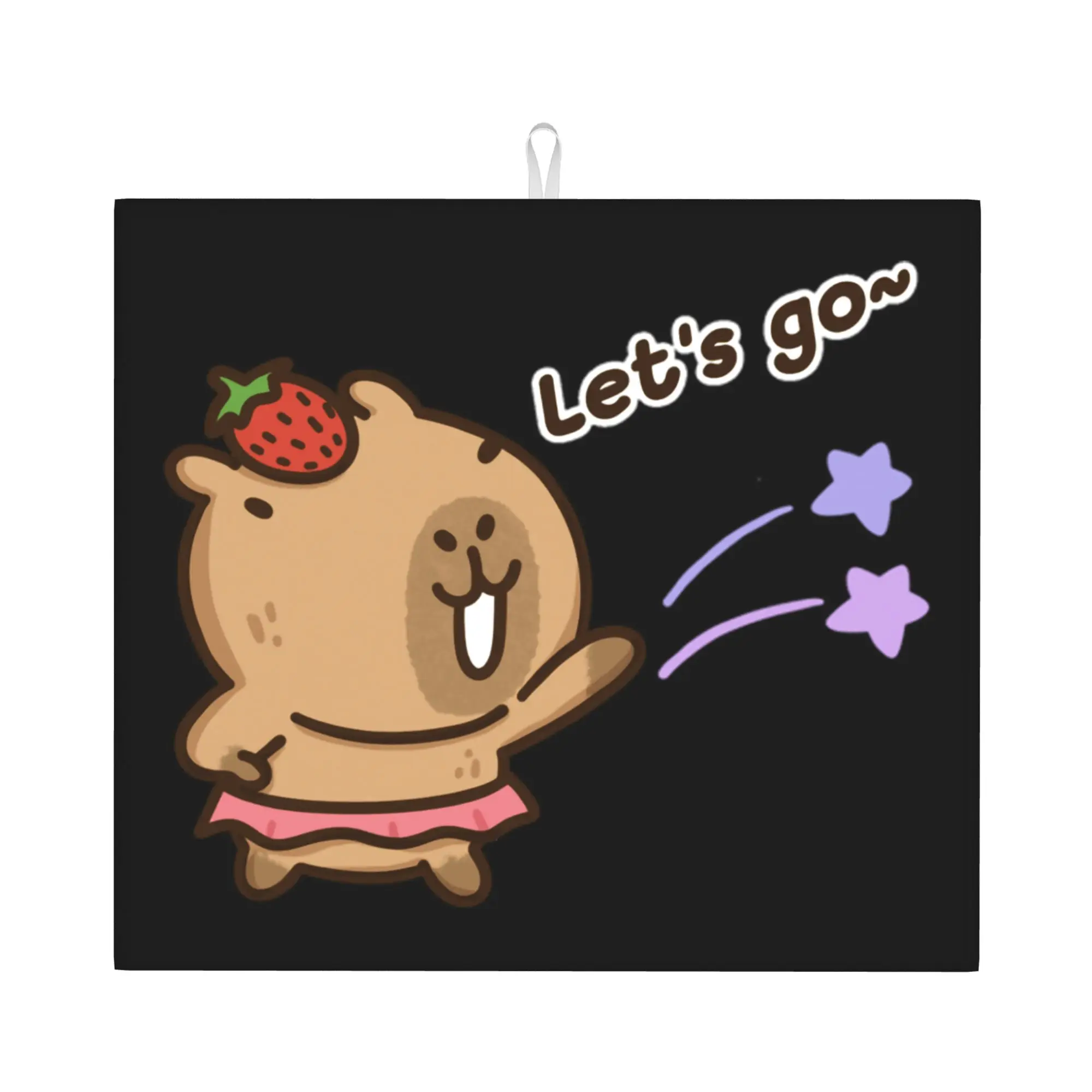 Cartoon Animal Pets Capybara Drying Mat For Kitchen Waterproof Non‑Slip Oil Proof Reusable  Bathroom Countertop Protector Mat