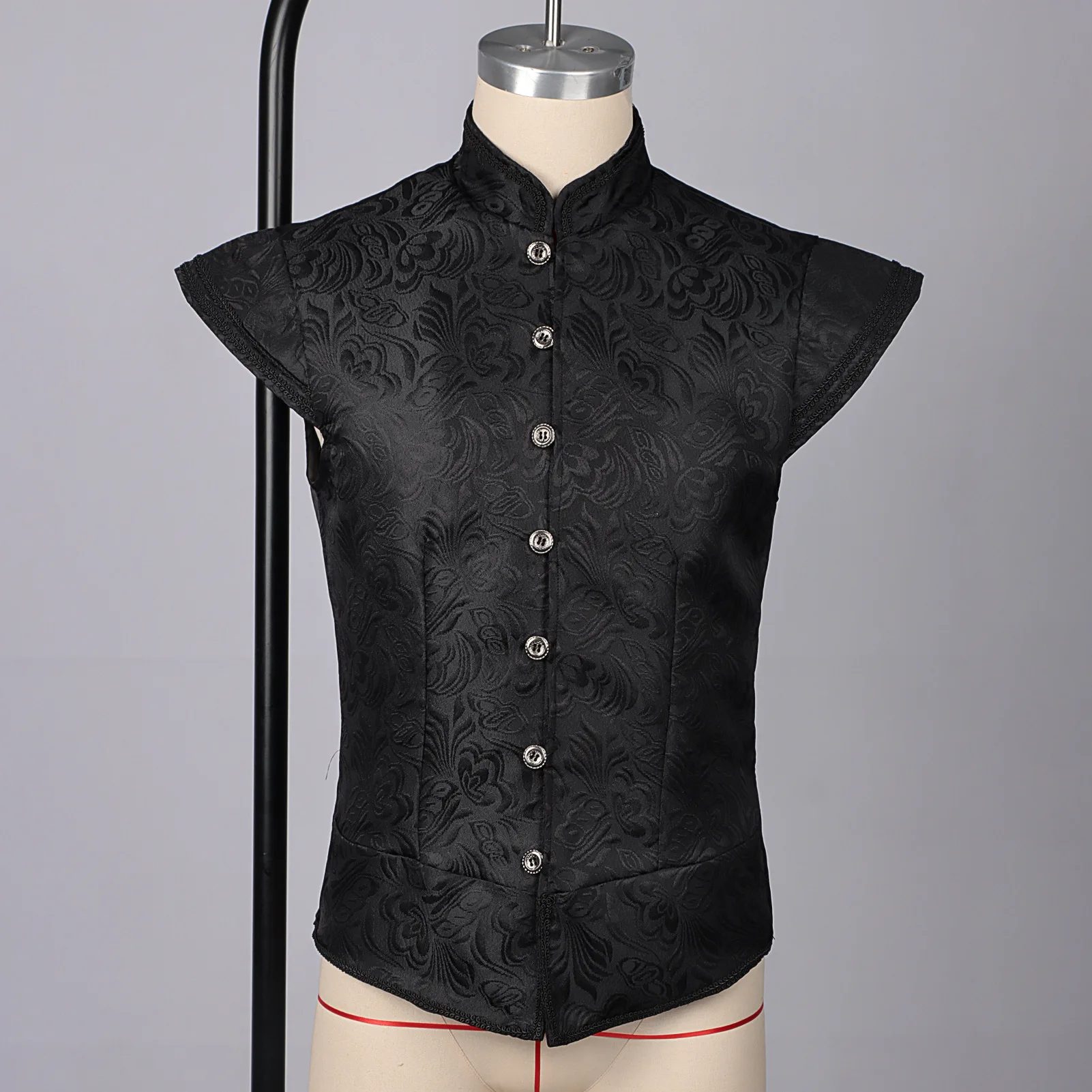 Rompi Setelan Victoria Antik Pria Rompi Paisley Jacquard Ramping Tanpa Lengan Rompi Steampunk Cosplay Rompi Abad Pertengahan