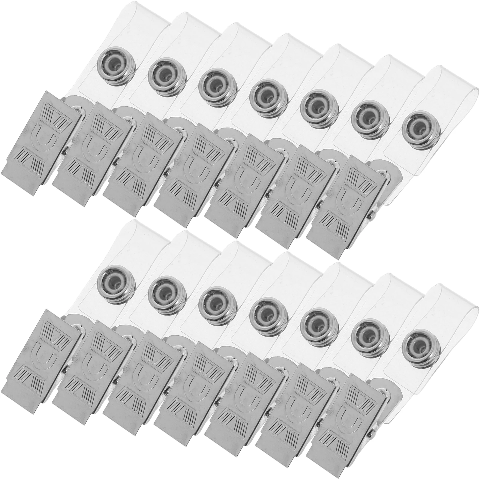 

40 Pcs Metal Badge Clip Holder Id Name Work Permit Security Iron Belt Attachment