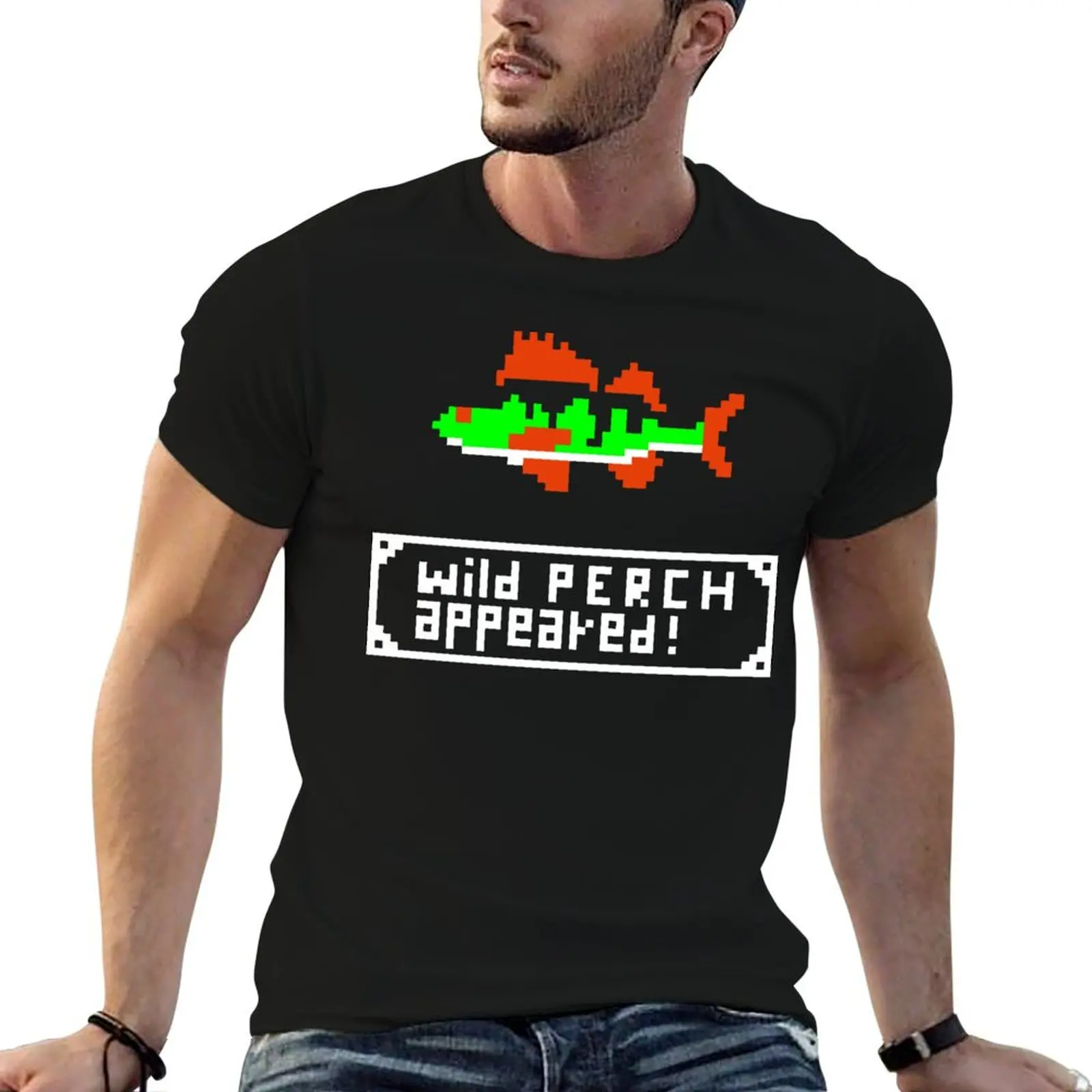 Fishing in Style - Pixel Fish Perch Fish Retro Gaming Fishing Perch Bass T-Shirt plain essential t shirt oversized t shirt men