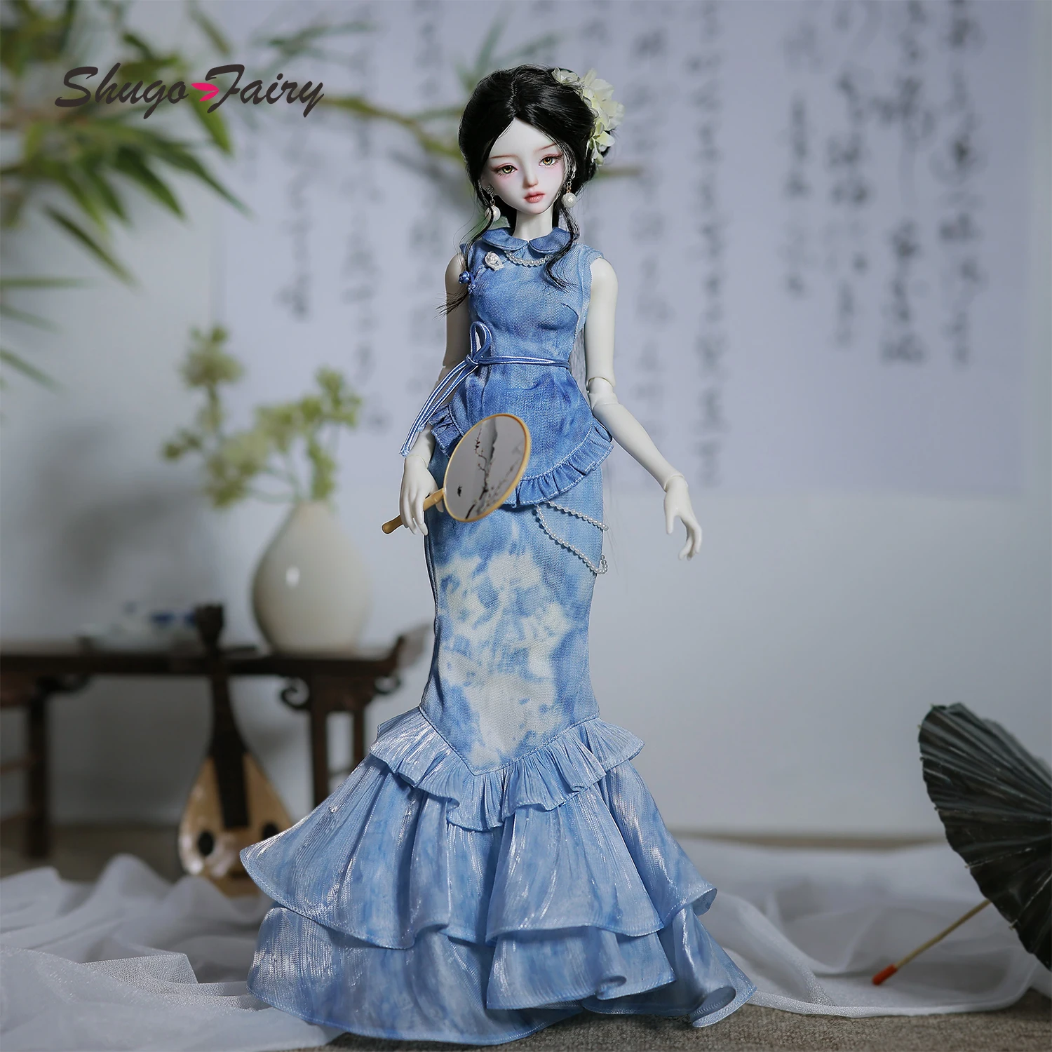 ShugaFairy Sophia A 1/4 Bonecas Bjd Jiangnan Ice-Muse Neo-Chinês Sedudo Scholar Cheongsam Sereia Anime de Alta Qualidade Conjunto Completo