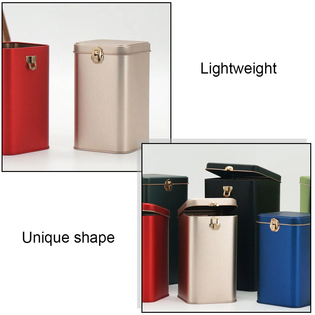 

Tea Can Iron Box Keeper Container Sealed Storage Jar Tin Holder Loose Tinplate Metal Canister with Lid