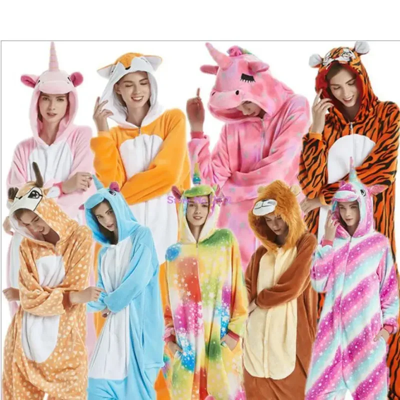 Pijamas de una pieza de jirafa Panda Kigurumi para adultos, Pijamas de Cosplay de animales, mono para niño y niña, ropa de dormir de unicornio