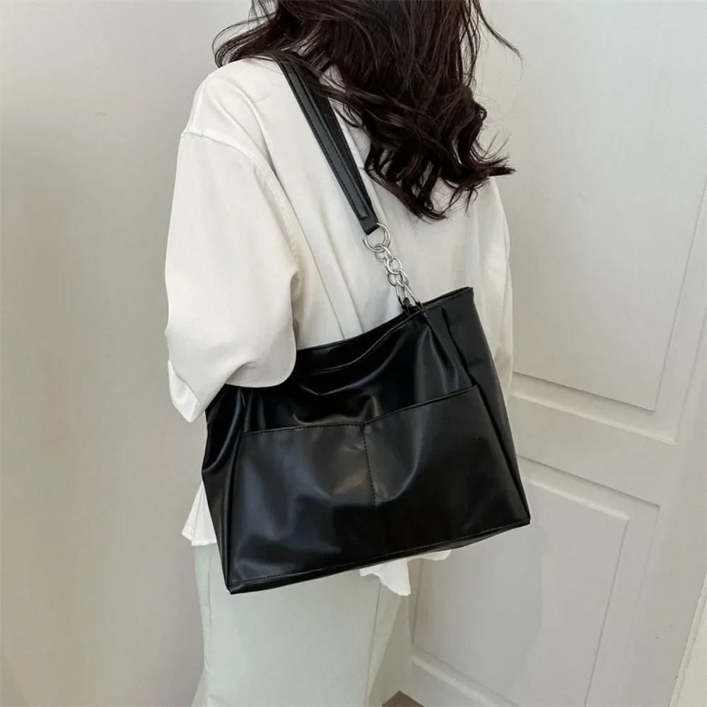 

Women PU Bag Vintage Zipper SOFT High-Capacity Tote Bag Shoulder Bag Purses and Handbags Office Lady All-match