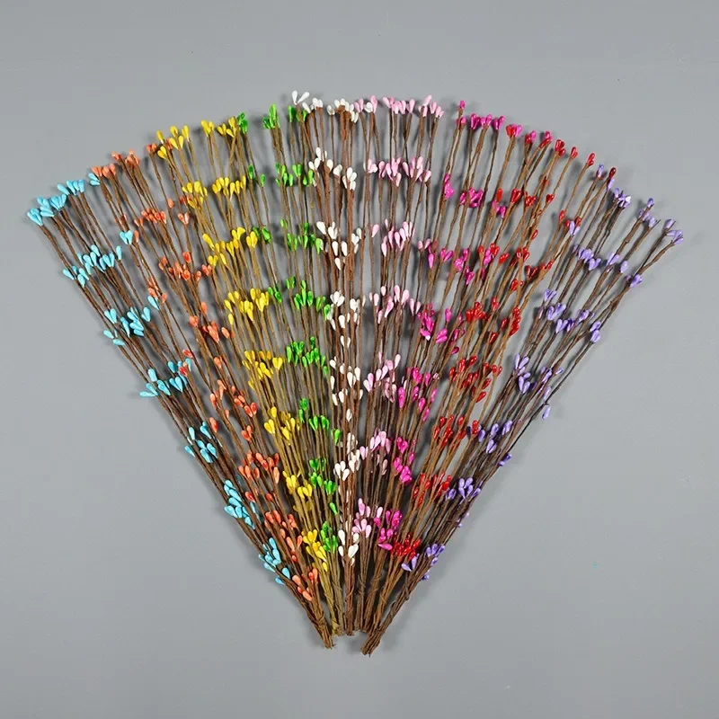 

DIY Artificial Simulation 40cm Simulation Rattan 8 Pairs Gypsum Fruit Multi-coloured Red Bean Rattan Branches Wreath Materials