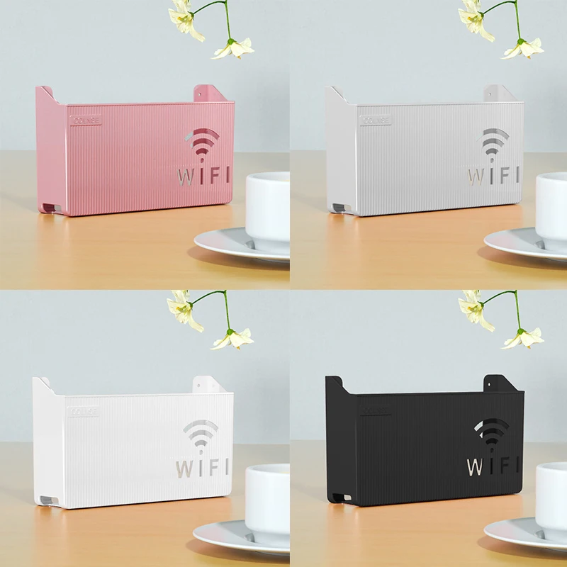 Router Wall Hanging Holders Office Media Decor Console Wifi Box Wireless Storage Boxes Cable Power Bracket Organizer Home Decor