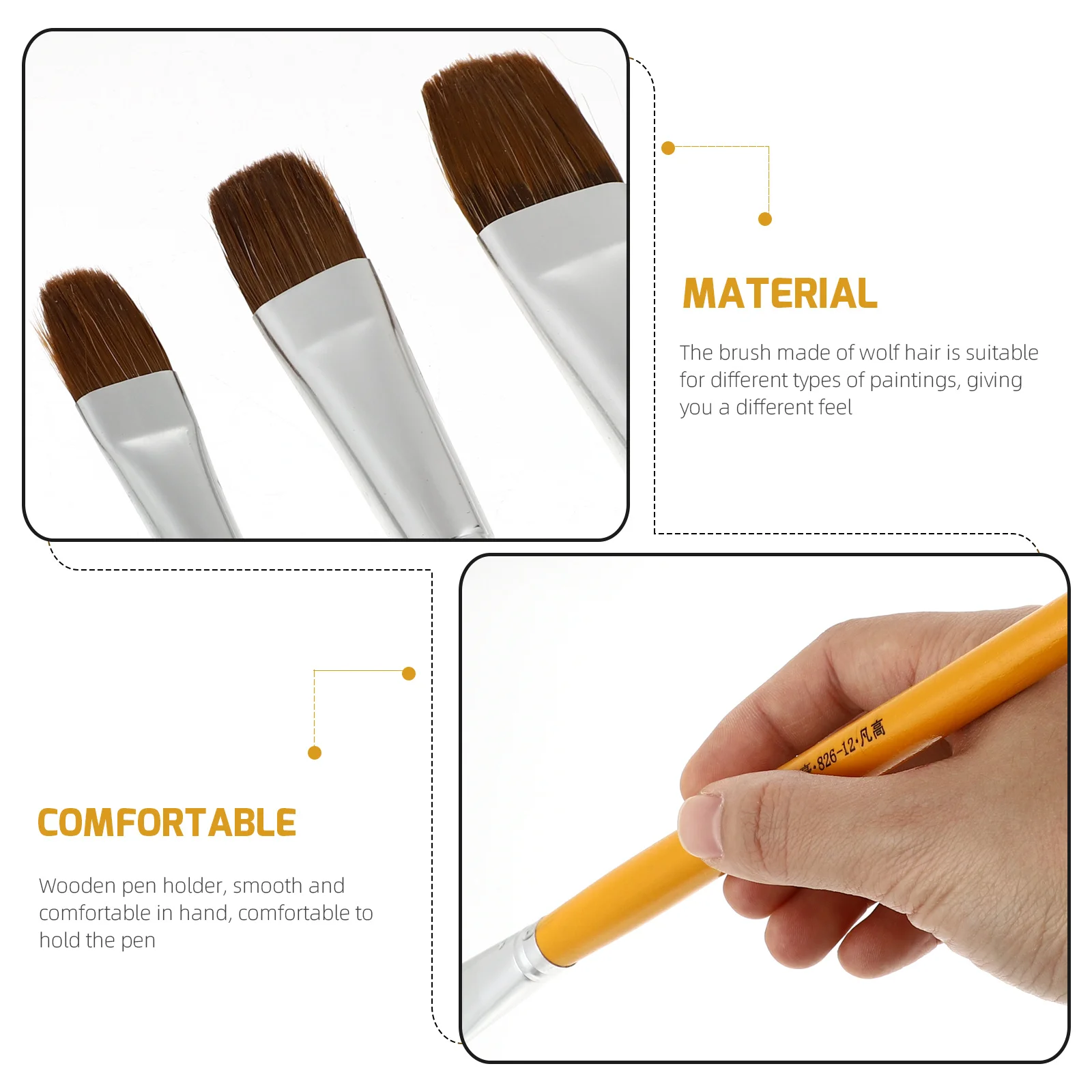 

6Pcs Oil Painting Brush Set Portable Multi-Function Painting Tools for Kids School Acrylic Watercolor Drawing Supplies Gift