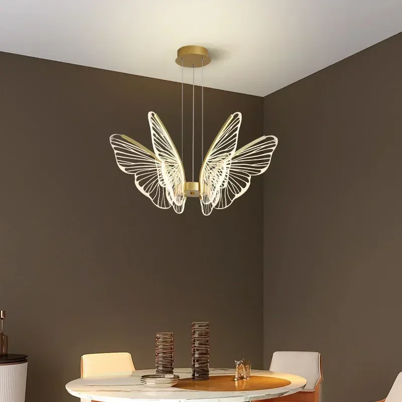 Imagem -05 - Lâmpada Led Borboleta Suspensa Criatividade Minimalista Modernos Lustres para Sala de Jantar Cozinha Quarto Mesa Luz