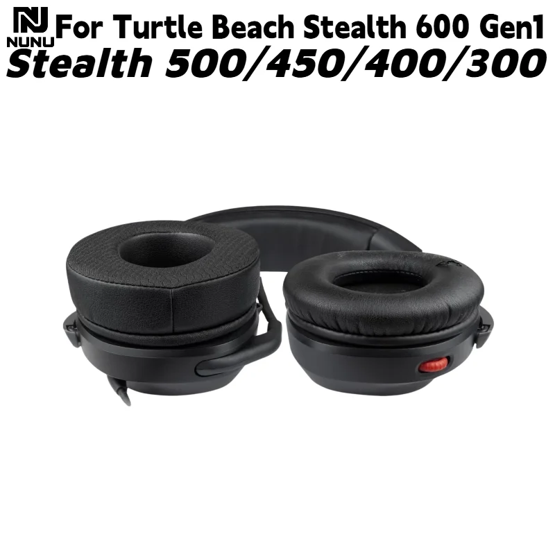 NUNU Replacement Mesh Spliced Protein Leather Ear Pads for Turtle Beach Stealth 600 Gen 1 / Stealth 500/450/400/300 headsets