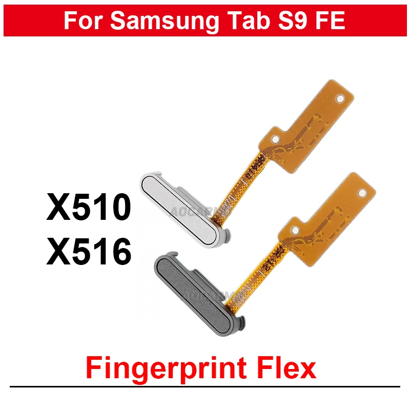 Grey Silver Fingerprint Button Power Flex Repair Replacement Parts For Samsung Galaxy Tab S9 FE SM-X516 x516b X510