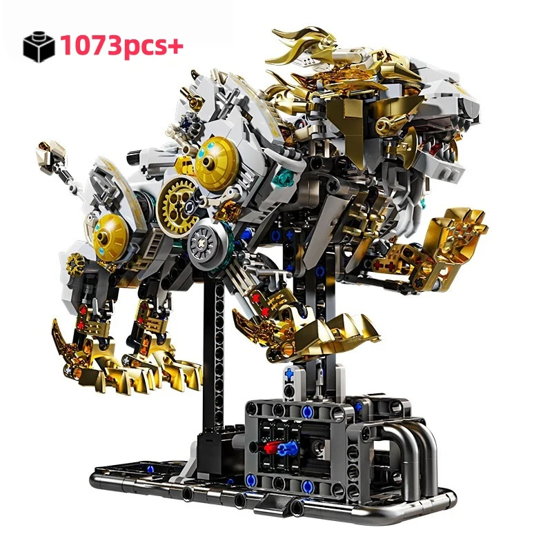 

NEW Mechanical Lion Building Blocks Set Creative Technical Bricks With Movable Parts DIY Assembly Kit For Adults Children Gift